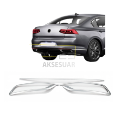 VW Passat B8.5 Krom Egzoz Görünümü Difüzör Çıtası 3 Parça 2019+