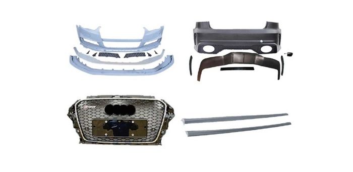 A3 2013-2016 IÇIN UYUMLU RS3 BODY KIT ( SEDAN) - ÖN ARKA TAMPON&PANJUR&MARSPIYEL (EGZOZ DAHIL)