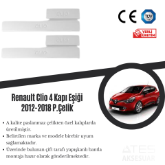 Renault Clio 4 2012-2018 Kapı Eşiği Paslanmaz Çelik
