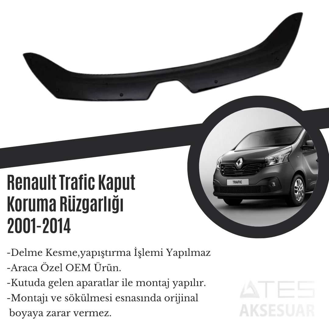 Renault Trafic Kaput Koruma Rüzgarlığı 2001-2014