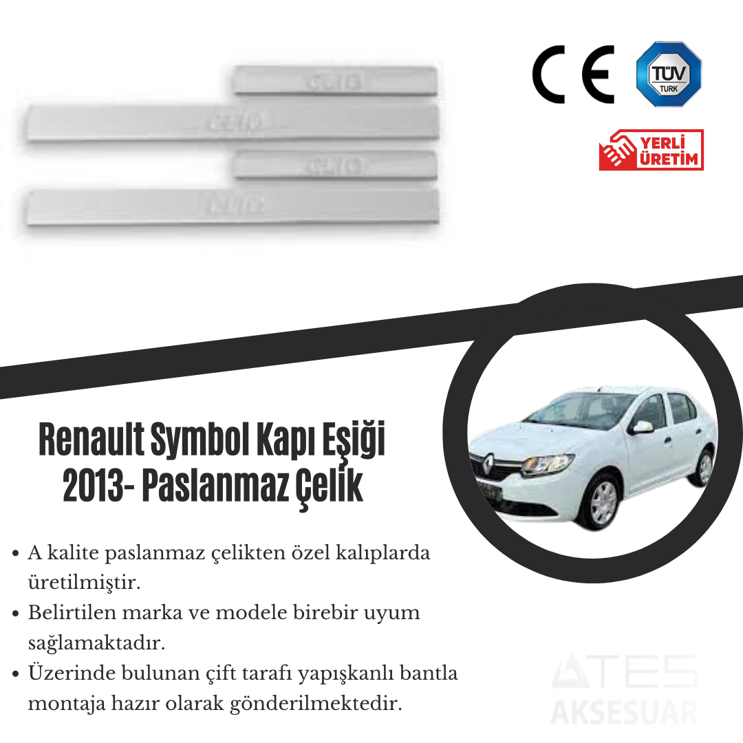 Renault Symbol 2013 Kapı Eşiği Paslanmaz Çelik