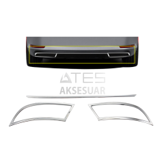 Skoda Superb Krom Egzoz Çıkışı 3 Parça Set 2015-2019