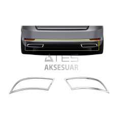 VW Passat B8 Krom Egzoz Görünümü Difüzör R Line Still 2 Parça S Dizayn 2015-2019