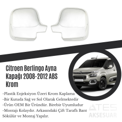 Citroen Berlingo 2008-2012 Ayna Kapağı ABS Krom