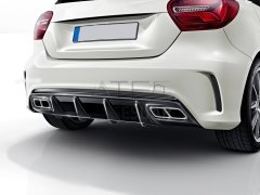 MERCEDES W176 16-18 A45 DIFÜZÖR & EGZOZ SETI (PARLAK SIYAH) - SILVER EGZOZ ILE (AMG PAKET İÇİN )