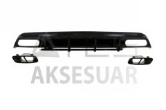 MERCEDES W176 16-18 A45 DIFÜZÖR & EGZOZ SETI (PARLAK SIYAH) - SIYAH EGZOZ ILE (AMG PAKET İÇİN )