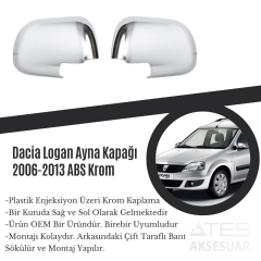 Dacia Logan 2006-2013 Ayna Kapağı ABS Krom