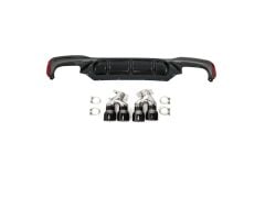 5 SERISI G30 İÇİN UYUMLU   M5 GÖRÜNÜM DİFÜZÖR VE M5 GÖRÜNÜM EGZOZ SETİ (PARLAK SİYAH DİFÜZÖR)