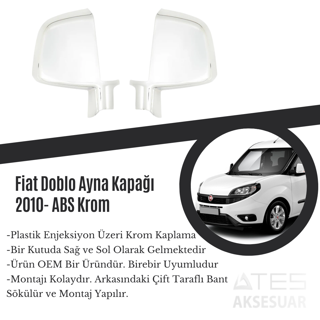 Fiat Doblo 2010 Ayna Kapağı ABS Krom