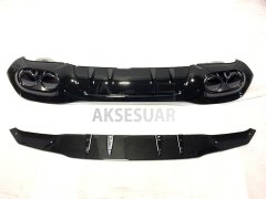 MERCEDES A45 W177 HB 2019+ DIFÜZÖR & EGZOZ SETI - SIYAH EGZOZ ILE