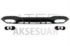 MERCEDES A45 W177 SEDAN 2019+ DIFÜZÖR & EGZOZ SETI - SILVER EGZOZ ILE