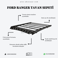Ford Ranger (2012 Üstü Uyumlu)  Pickup Tavan Sepeti