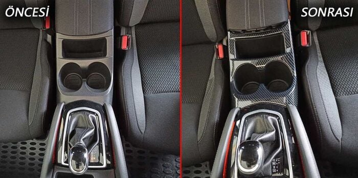 QASHQAI 2014-2020 IÇIN UYUMLU ORTA BOLME KAPLAMA - CARBON