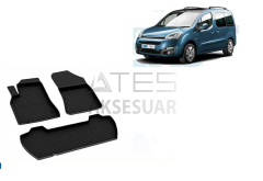 Citroen Berlingo 2 4D Havuzlu Paspas Siyah 2008-2018 Arası