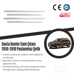 Dacia Duster 2010-2018 Cam Çıtası Paslanmaz Çelik