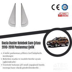Dacia Duster 2010-2018 Kelebek Cam Çıtası Paslanmaz Çelik
