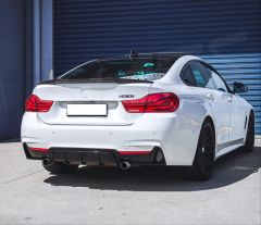 4 SERISI F32 IÇIN UYUMLU  -F36 2014-2020 M DIFUZOR CIFT CIKIS INCE PIANO BLACK