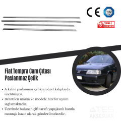 Fiat Tempra Cam Çıtası Paslanmaz Çelik