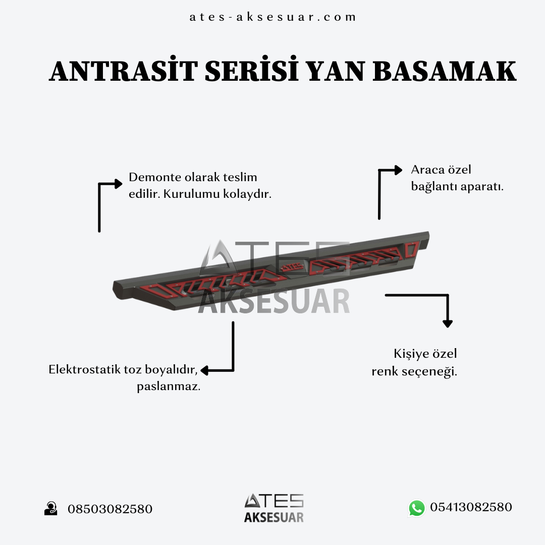 TATA XEON 2008+ (195cm) Antrasit Yan Basamak Pickup