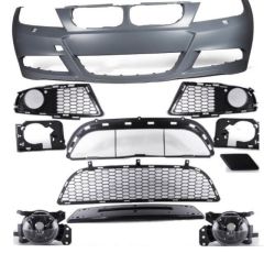 3 SERISI E90 LCI IÇIN UYUMLU   2009-2011 M3 GÖRÜNÜM ÖN TAMPON + PANJUR (SIS LAMBALARI DAHIL)