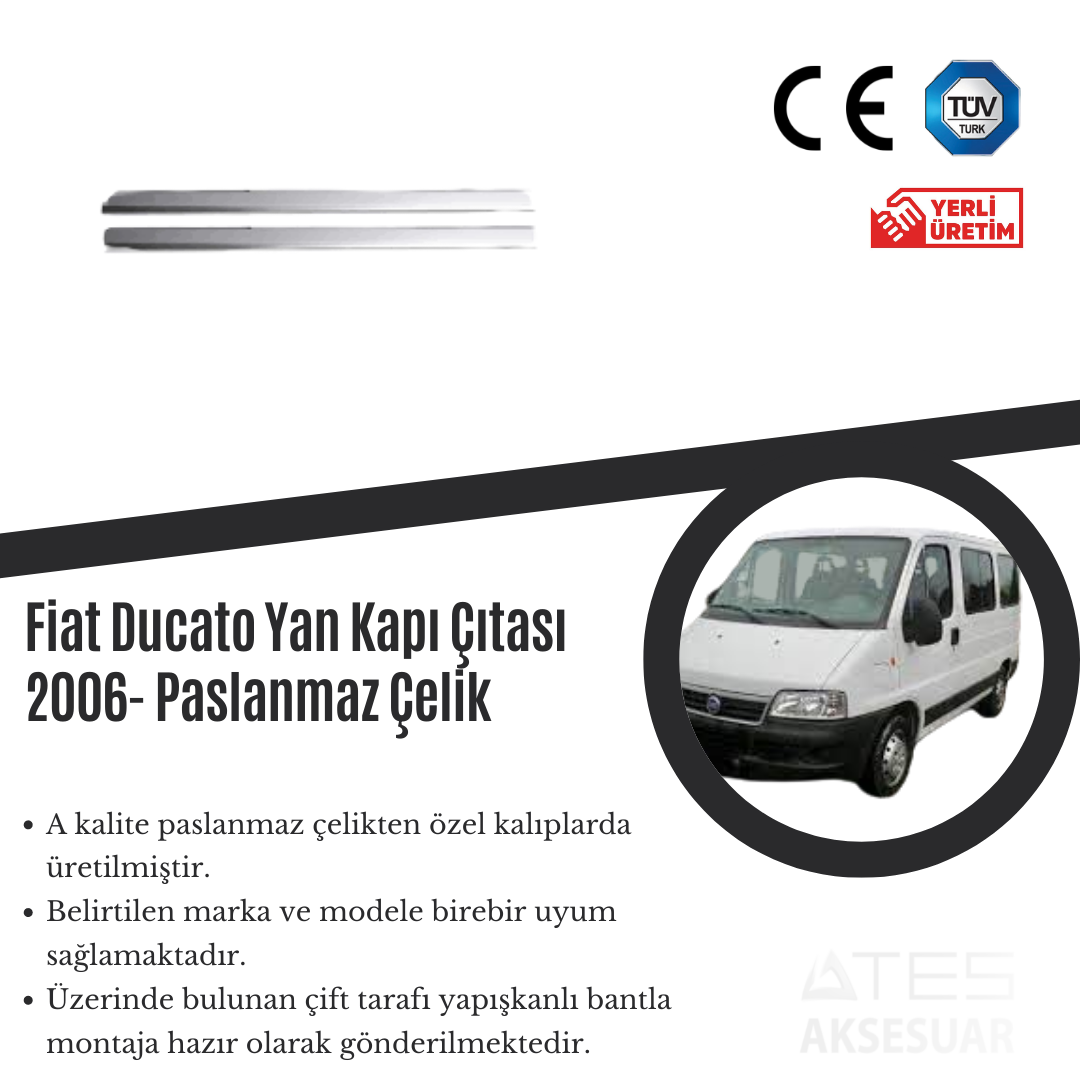 Fiat Ducato 2006 Yan Kapı Çıtası Paslanmaz Çelik