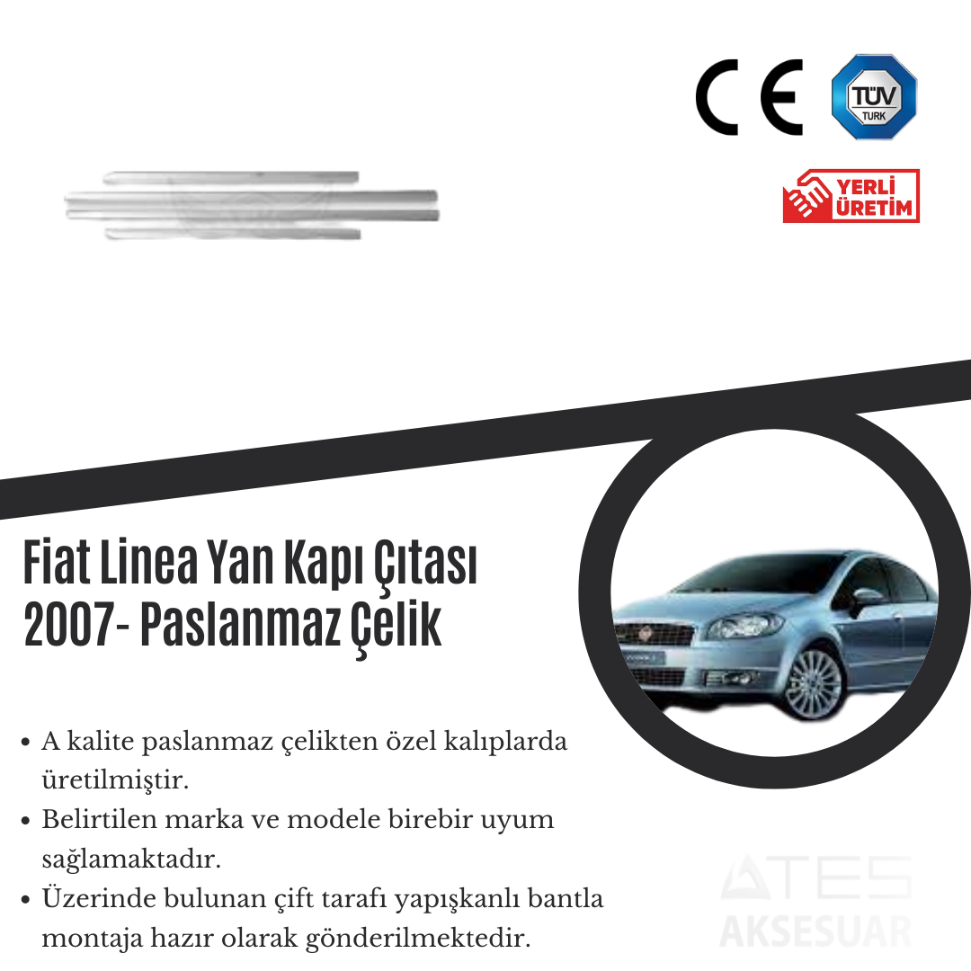 Fiat Linea 2007 Yan Kapı Çıtası Paslanmaz Çelik