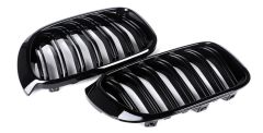 X3 SERISI (F25) 2014-2018 IÇIN UYUMLU M BÖBREK (ÇIFT ÇIZGI PANJUR) PIANO BLACK