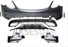 MERCEDES W205 C SERİSİ MAKYAJLI OEM AMG ARKA TAMPON & EGZOZ