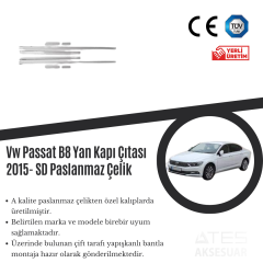 Volswagen Passat B8 2015 Yan Kapı Çıtası Paslanmaz Çelik