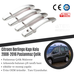 Citroen Berlingo 2008-2016 Kapı Kolu Paslanmaz Çelik