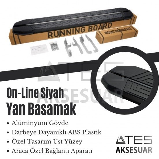 FIAT FREEMONT 2011- 183cm On-Line Siyah Yan Basamak