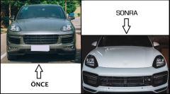 CAYENNE 2014-2017 IÇIN FULL FACELIFT 2018+ TURBO IÇIN UYUMLU BODY KIT (Farlar Dahil)