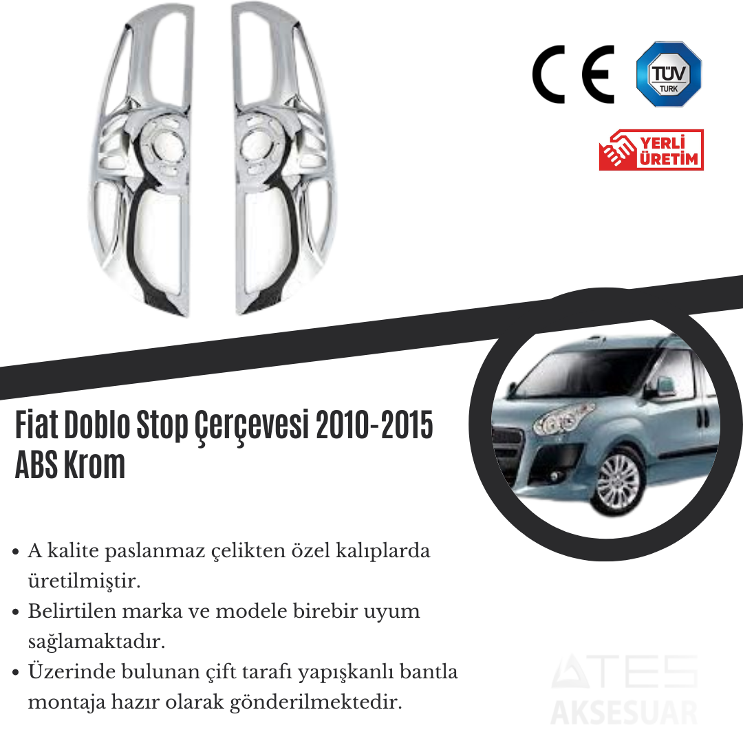 Fiat Doblo 2010-2015 Stop Çerçevesi ABS Krom