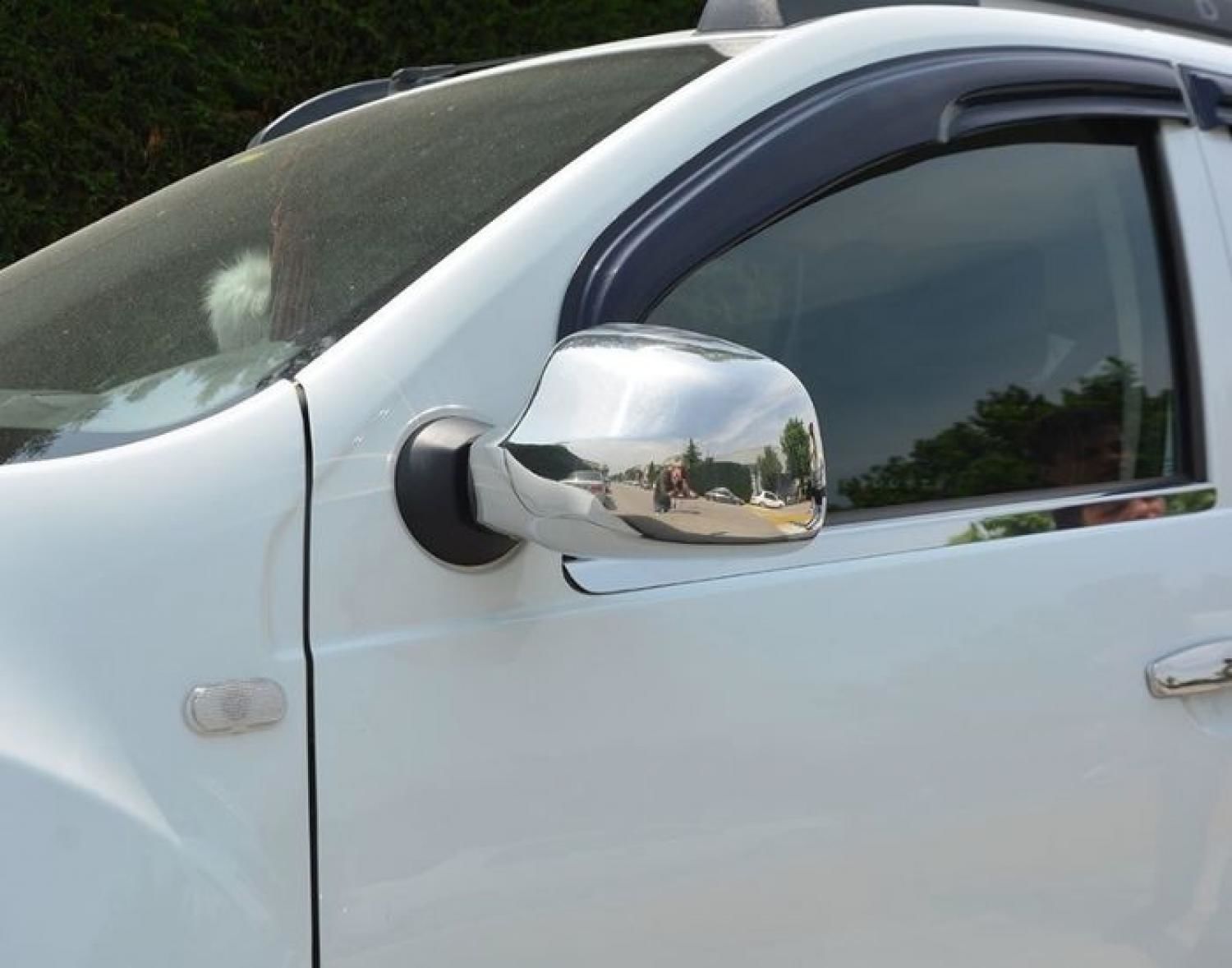 Dacia Duster Ayna Kapağı 2 Parça Paslanmaz Çelik Krom 2010>