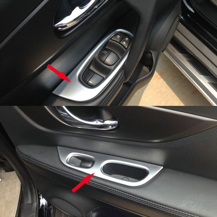 X-TRAIL 2014-2017 IÇIN UYUMLU KAPI KOLÇAK DÜGME KAPLAMASI SILVER