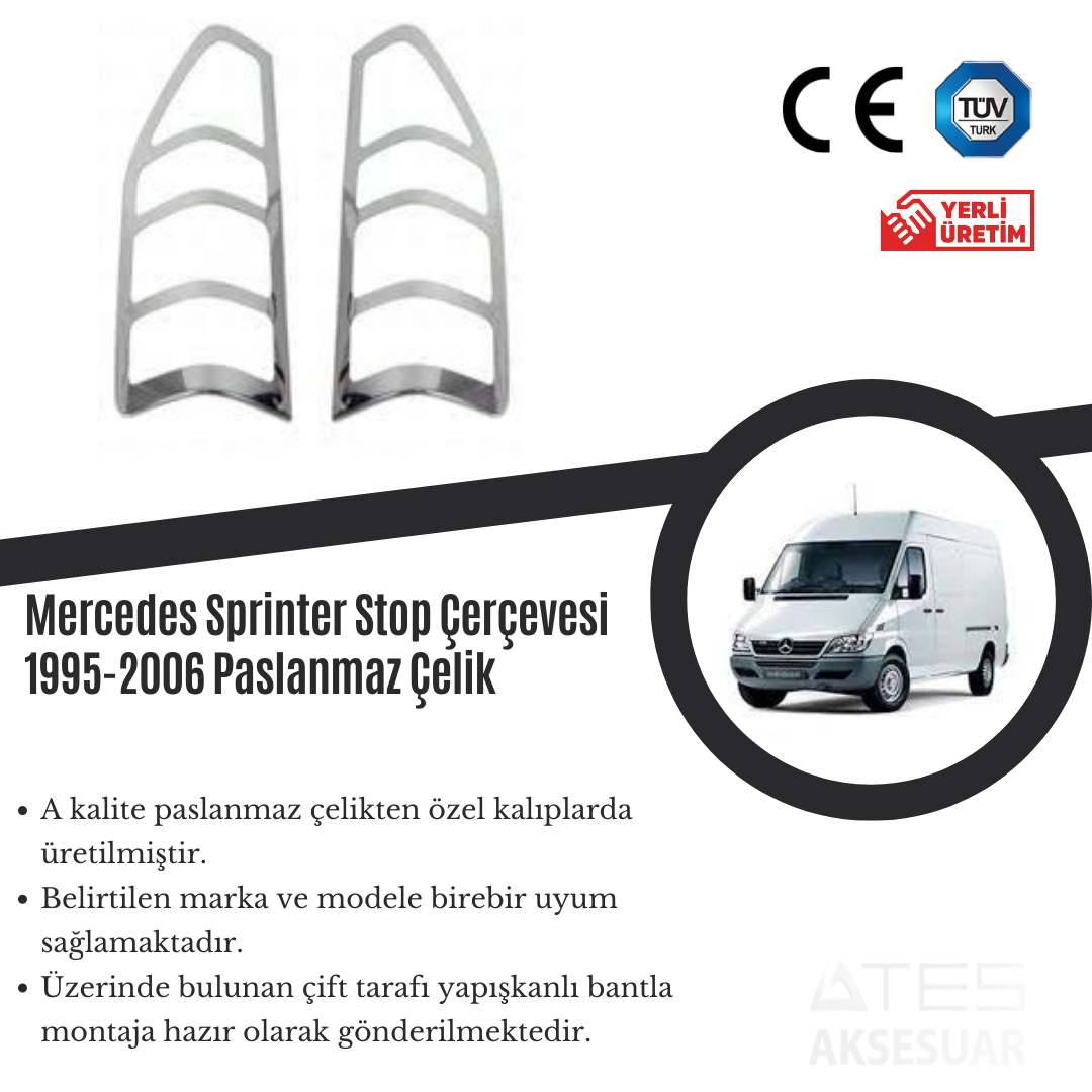 Mercedes Sprinter 1995-2006 Stop Çerçevesi Paslanmaz Çelik
