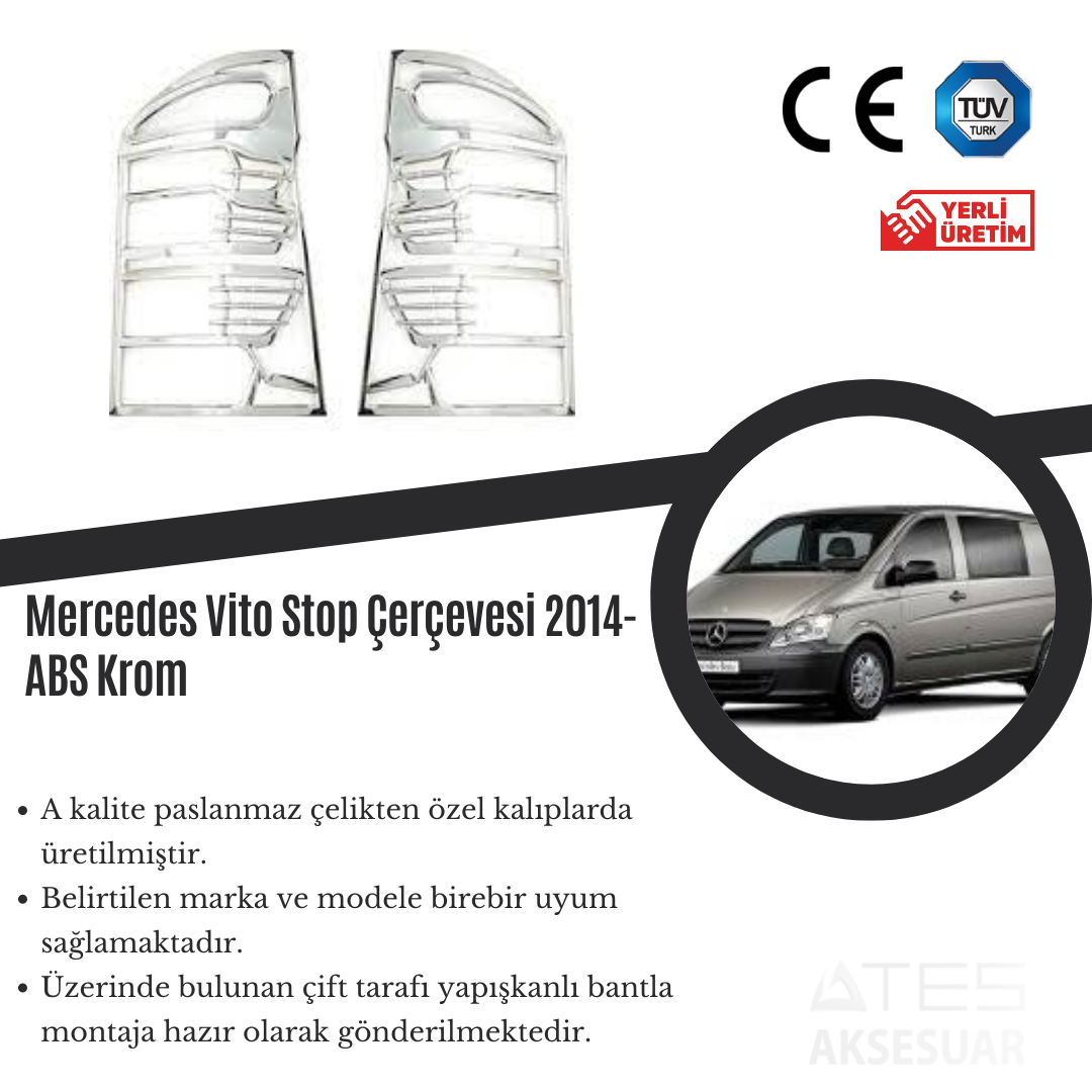 Mercedes Vito 2014 Stop Çerçevesi ABS Krom