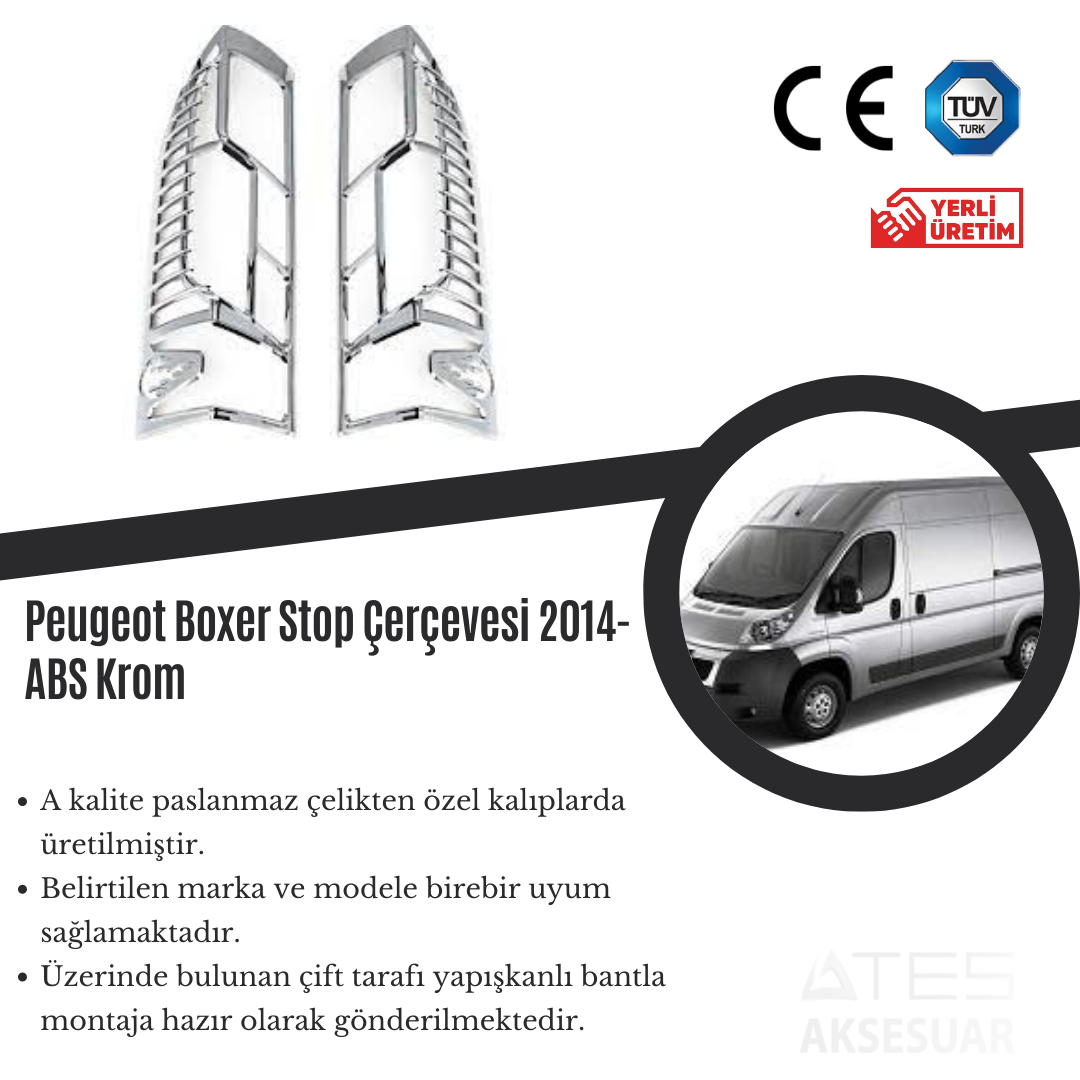 Peugeot Boxer 2014 Stop Çerçevesi ABS Krom