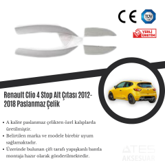 Renault Clio 4 2012-2018 Stop Alt Çıtası Paslanmaz Çelik