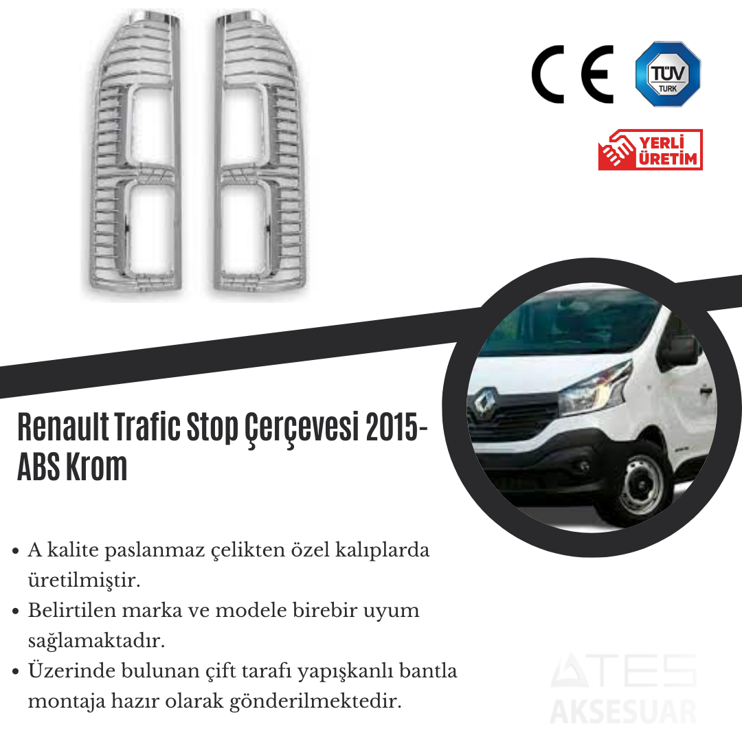 Renault Trafic 2015 Stop Çerçevesi ABS Krom